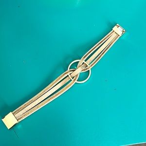 Goldtone  leather magnetic bracelet